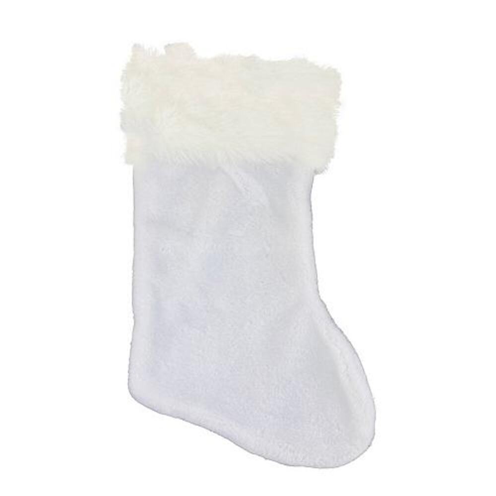 HALCO CHRISTMAS WHITE PLUSH 21" STOCKING DECORATION COSTUME NEW